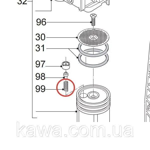 Пружина крема клапана в робочий блок Delonghi 6132106700