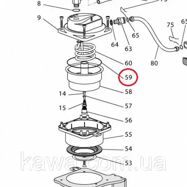 Прокладка бойлера  для кавоварки DeLonghi  EC, ECO, BAR 533216 85х80х3.5mm