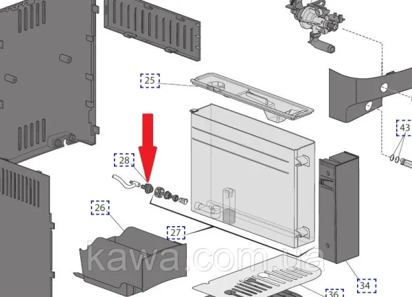 Конектор баку води Delonghi 53132C8120 